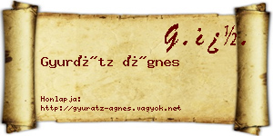 Gyurátz Ágnes névjegykártya